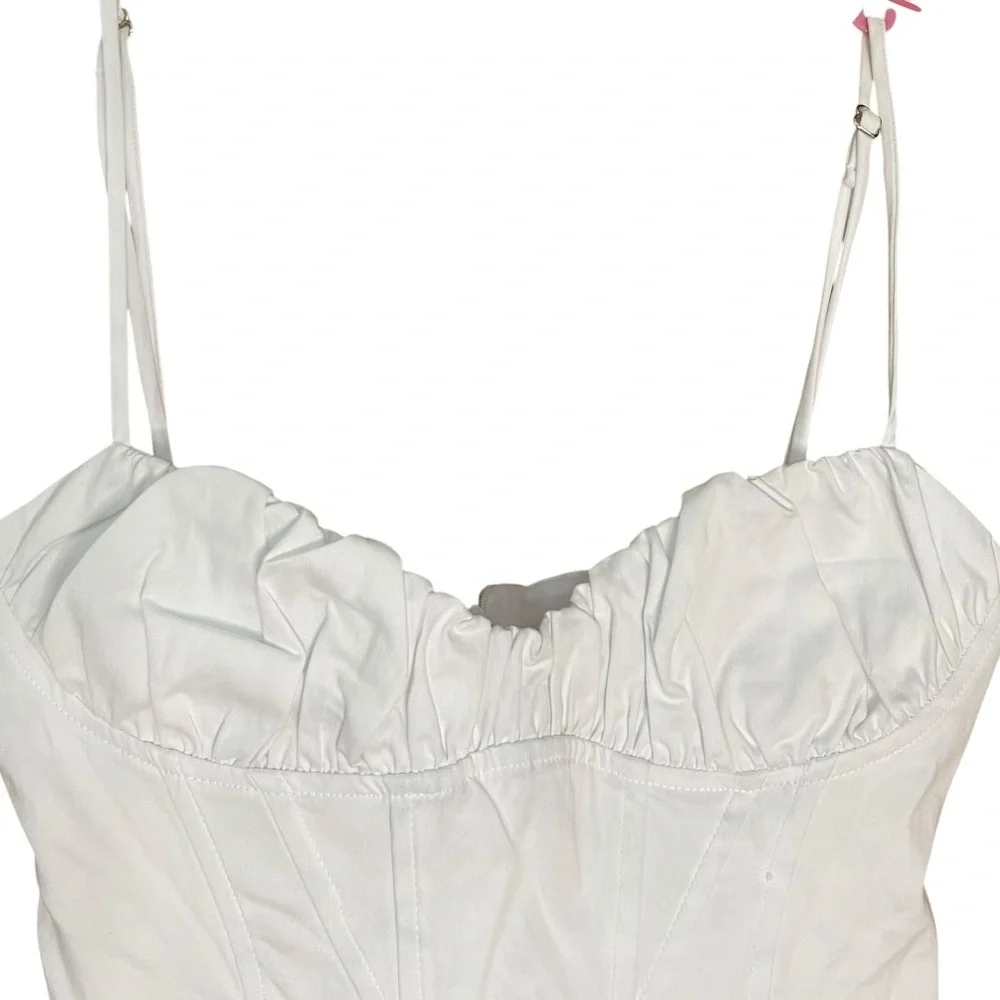 Zara Stretch Poplin Mini Dress White